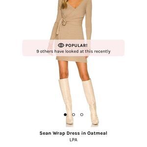 LPA Sean Wrap Dress Oatmeal